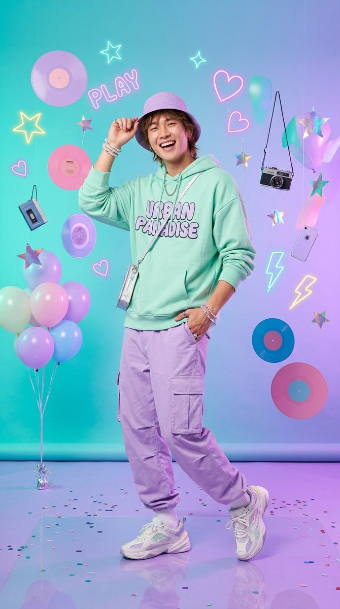Kawaii Pastel Goth Editorial AI image template preview