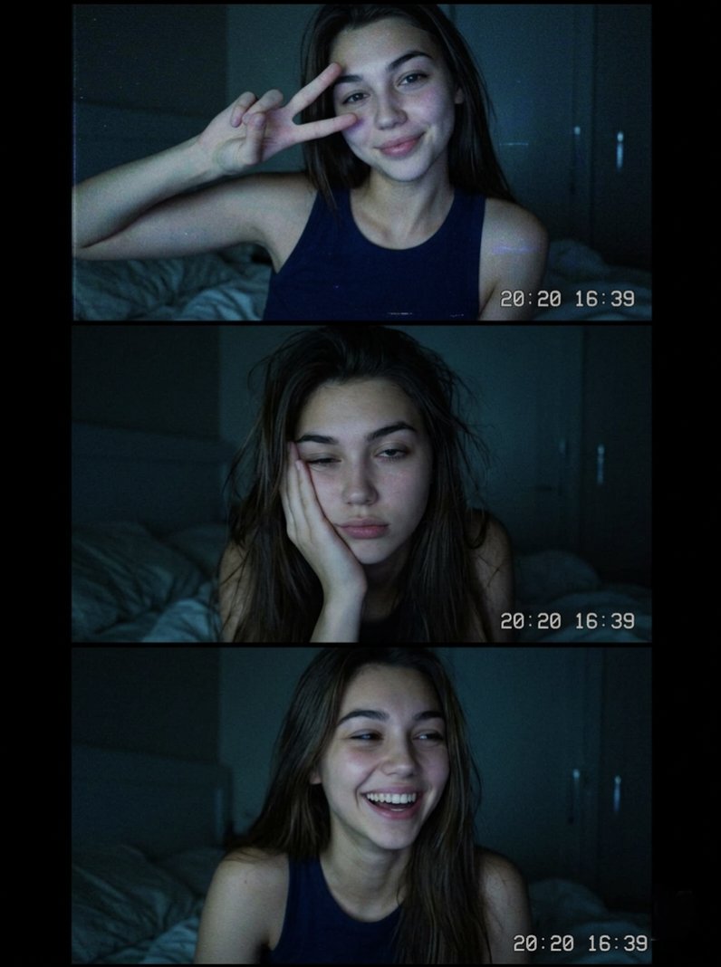 Vintage Webcam Photo Collage AI image template preview