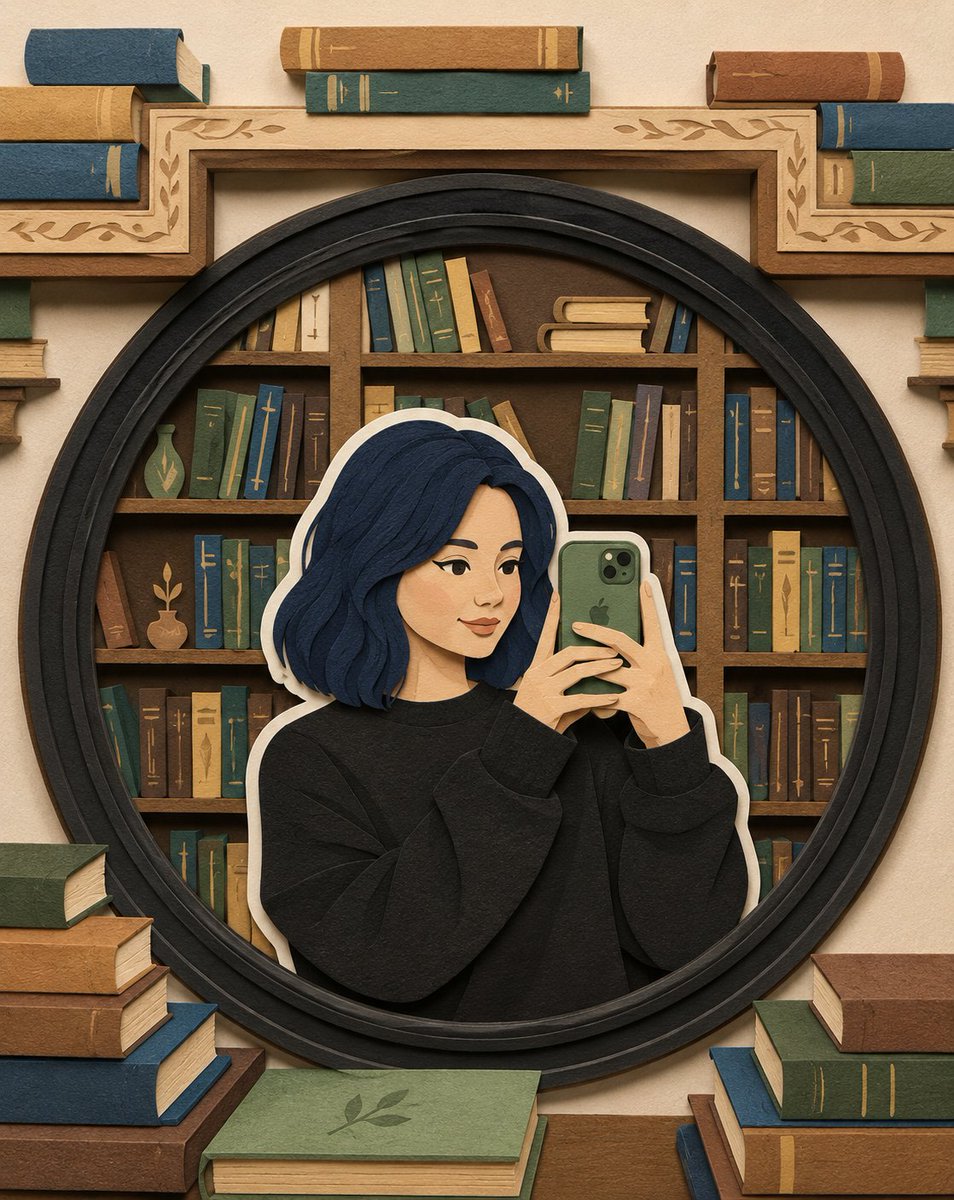 Layered Paper-Cut Character Illustration AI image template preview