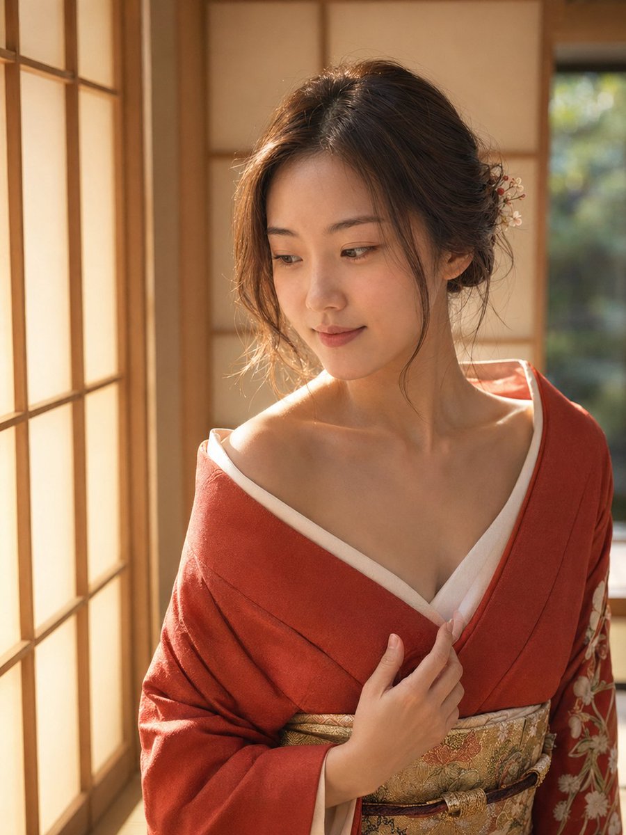 Professional Japanese Kimono Studio Shoot AI image template preview