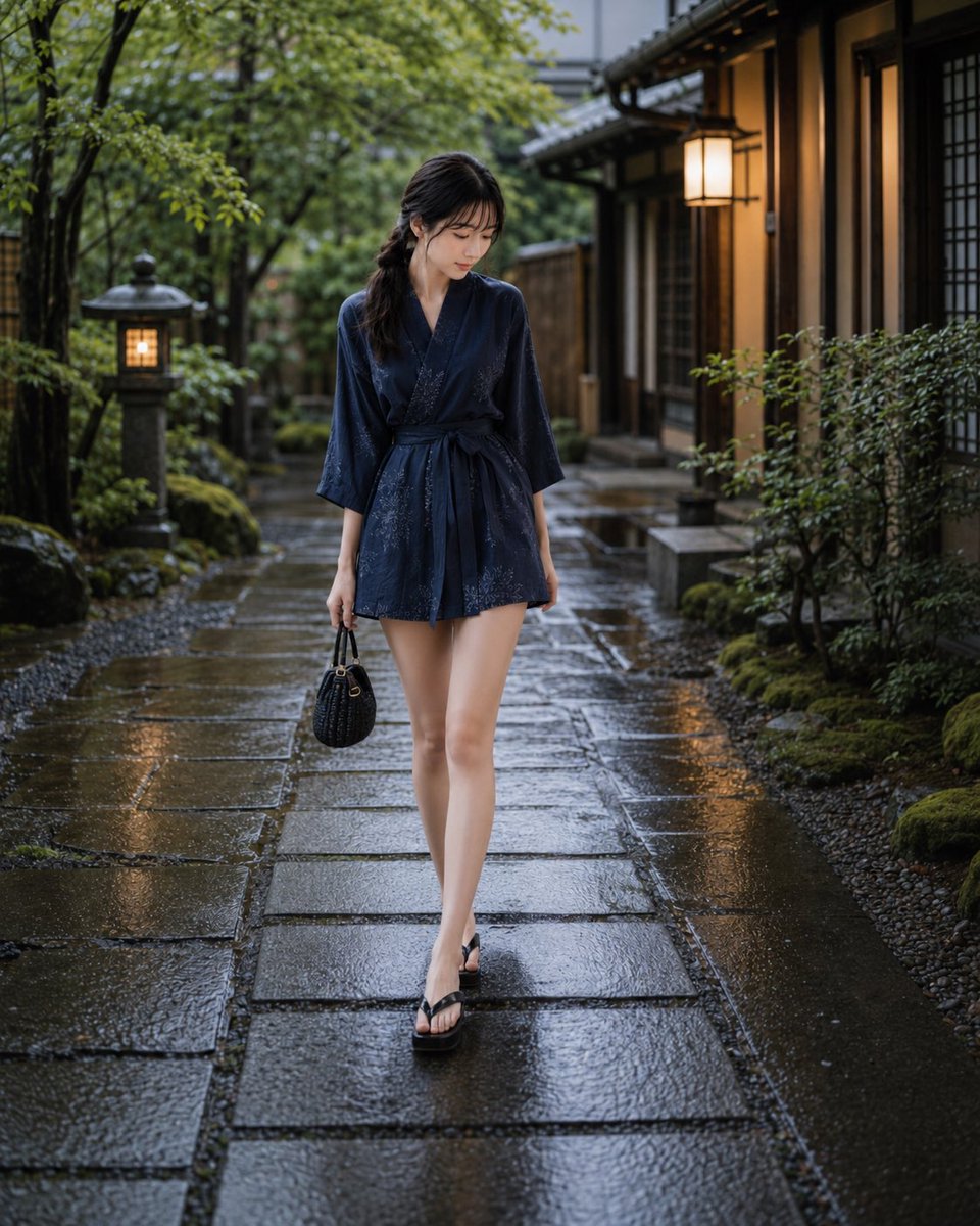 Rainy Day Japanese Inn Portrait example 2