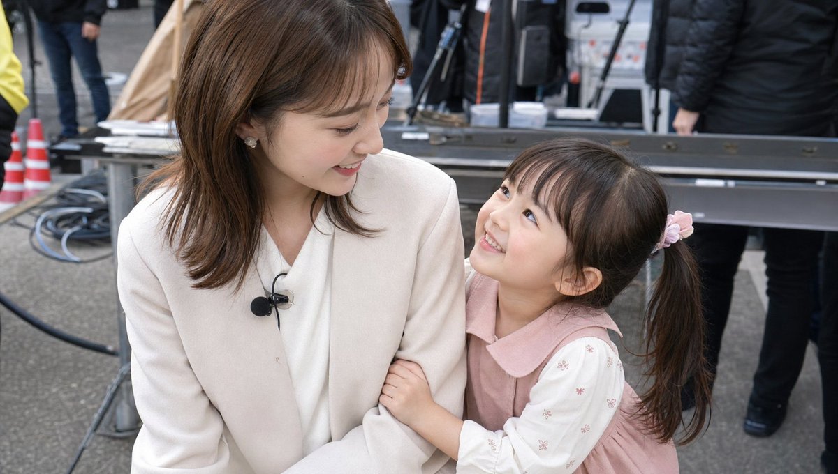 Candid TV Announcer Family Moment AI image template preview