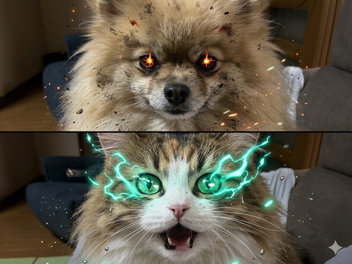 My Hero Academia Scenes with Dogs and Cats AI image template preview
