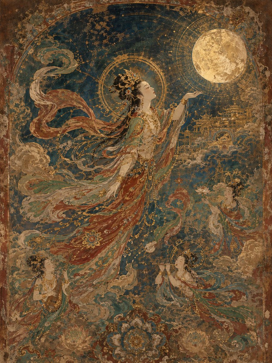 Dunhuang Mural Artistic Template AI image template preview