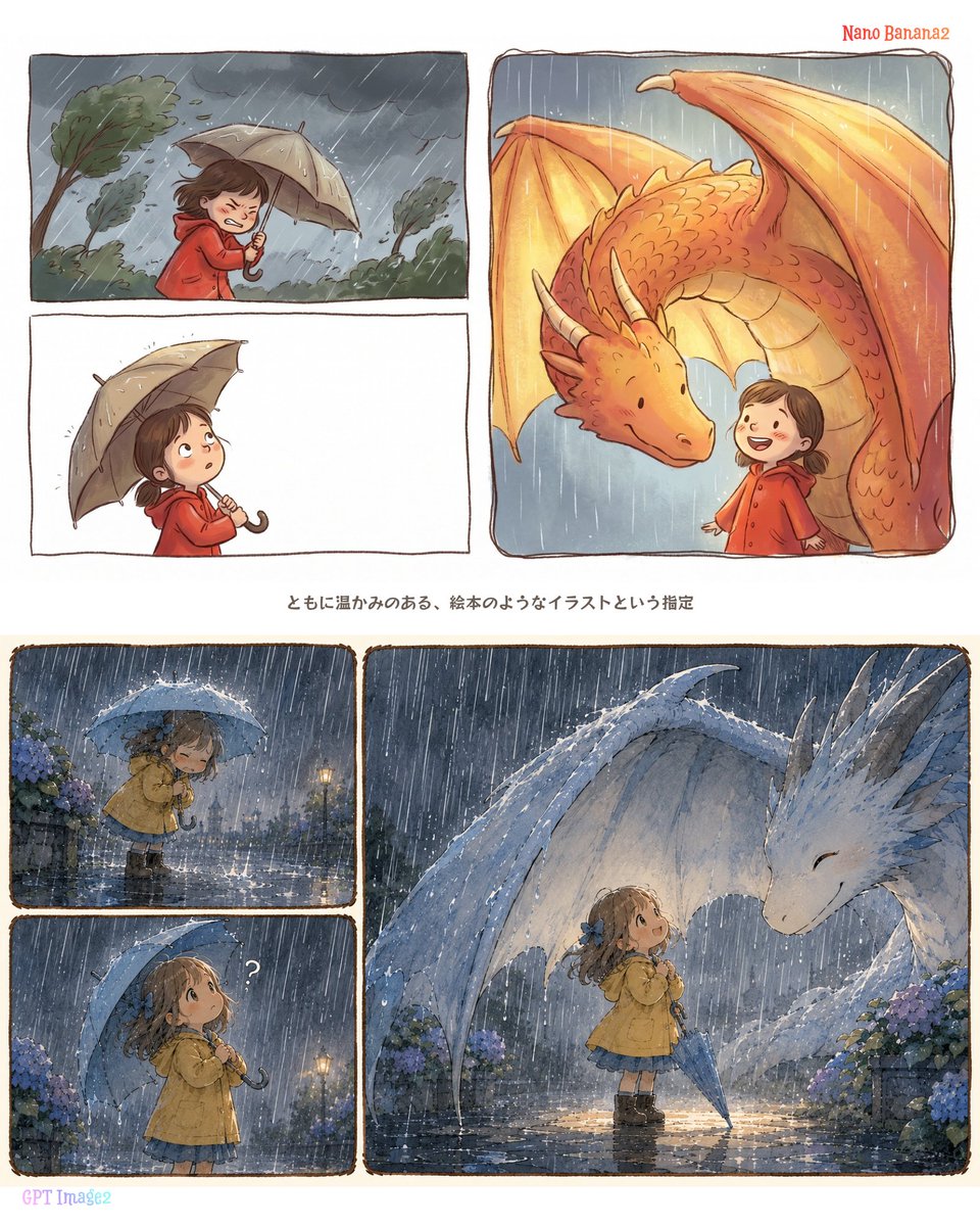 Rainy Dragon Comparison Sheet AI image template preview