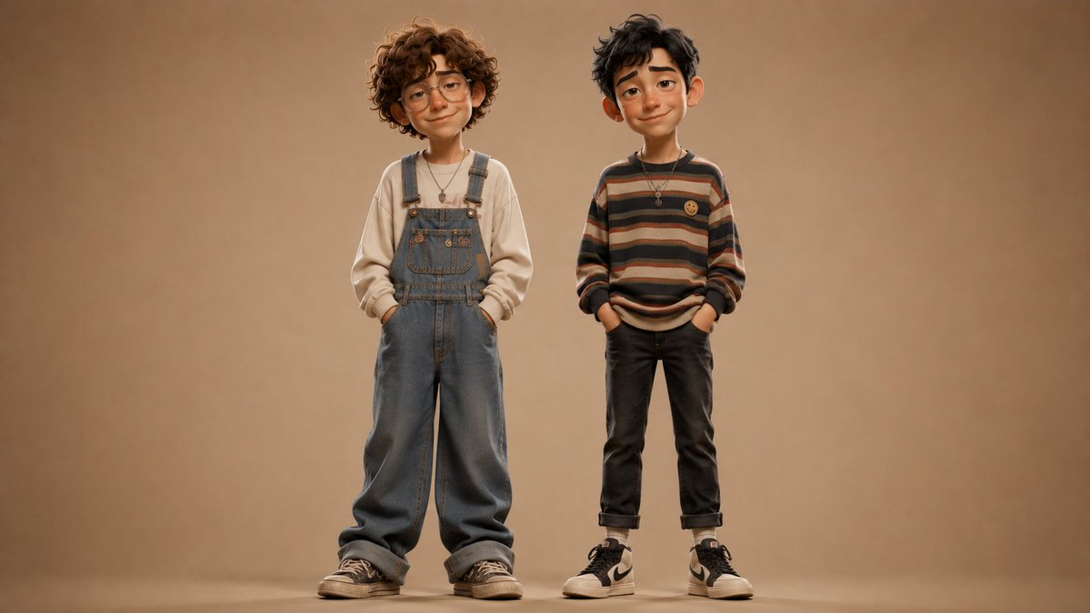 Anonymous Kids Studio Fashion Portrait AI image template preview