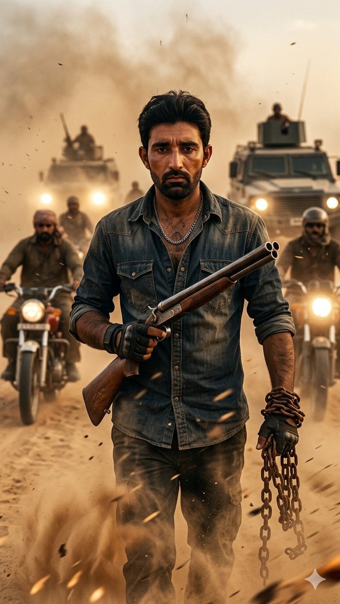 Desert Rebel Convoy Portrait AI image template preview