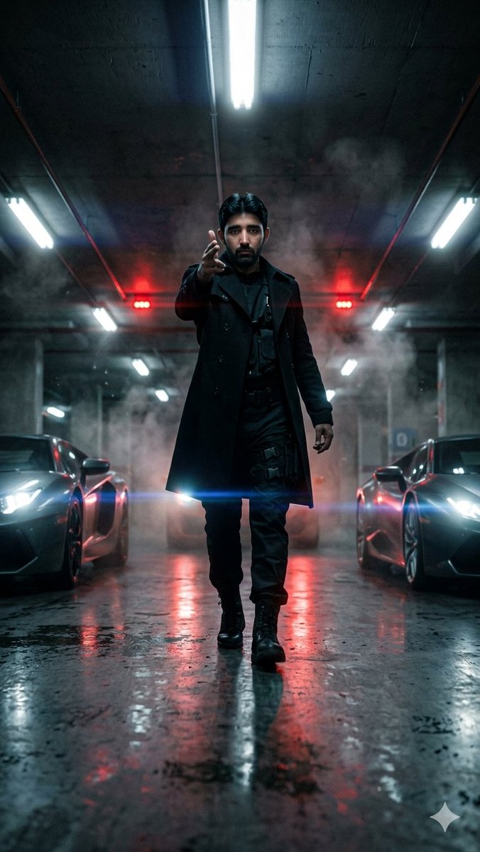 Cinematic Parking Garage Walk AI image template preview