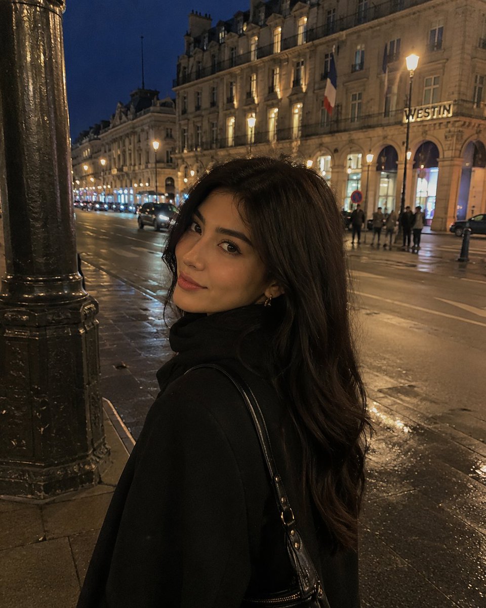 iPhone Night Street Portrait AI image template preview