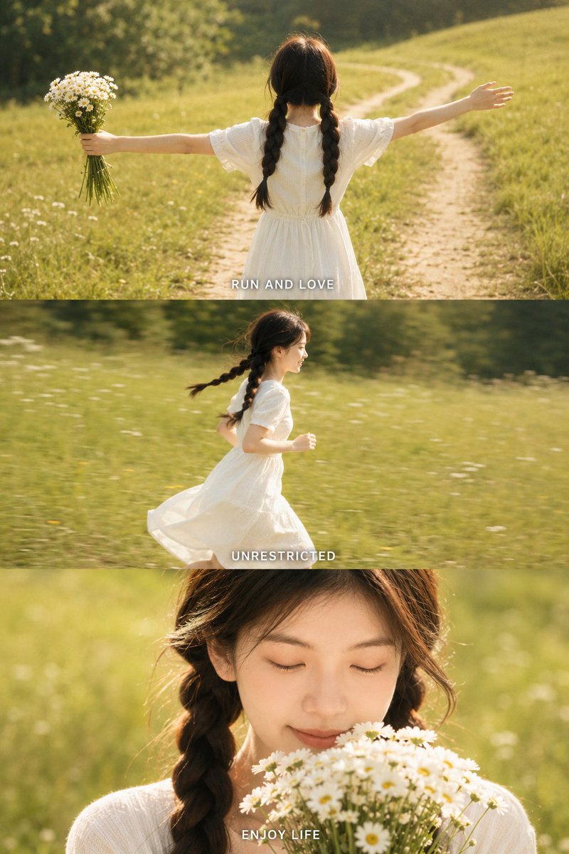 Cinematic Summer Film Collage AI image template preview