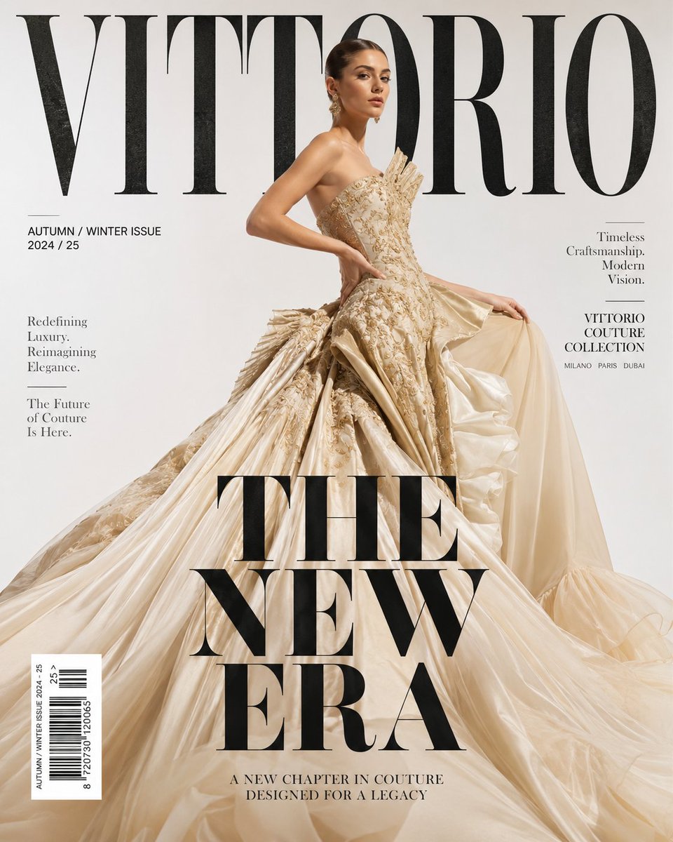 Luxury High Fashion Magazine Cover AI image template preview
