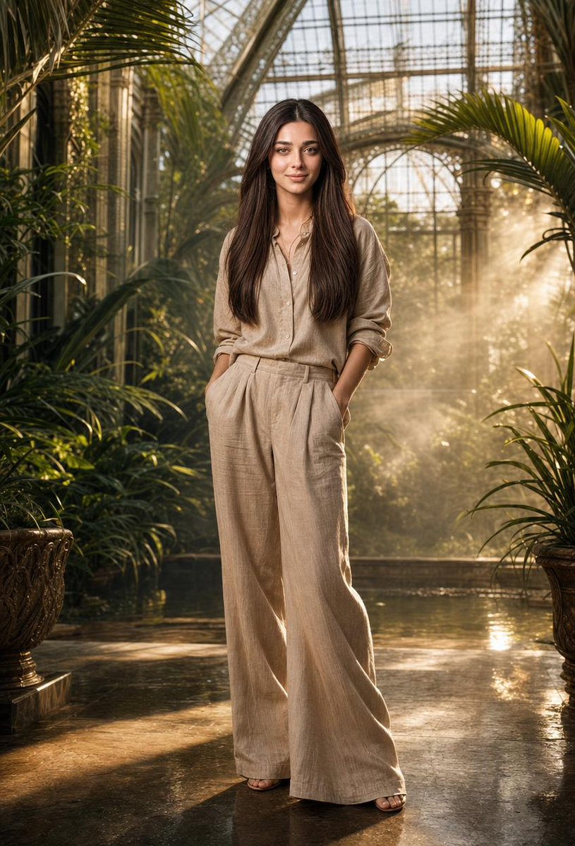 Tropical Greenhouse Editorial Portrait AI image template preview