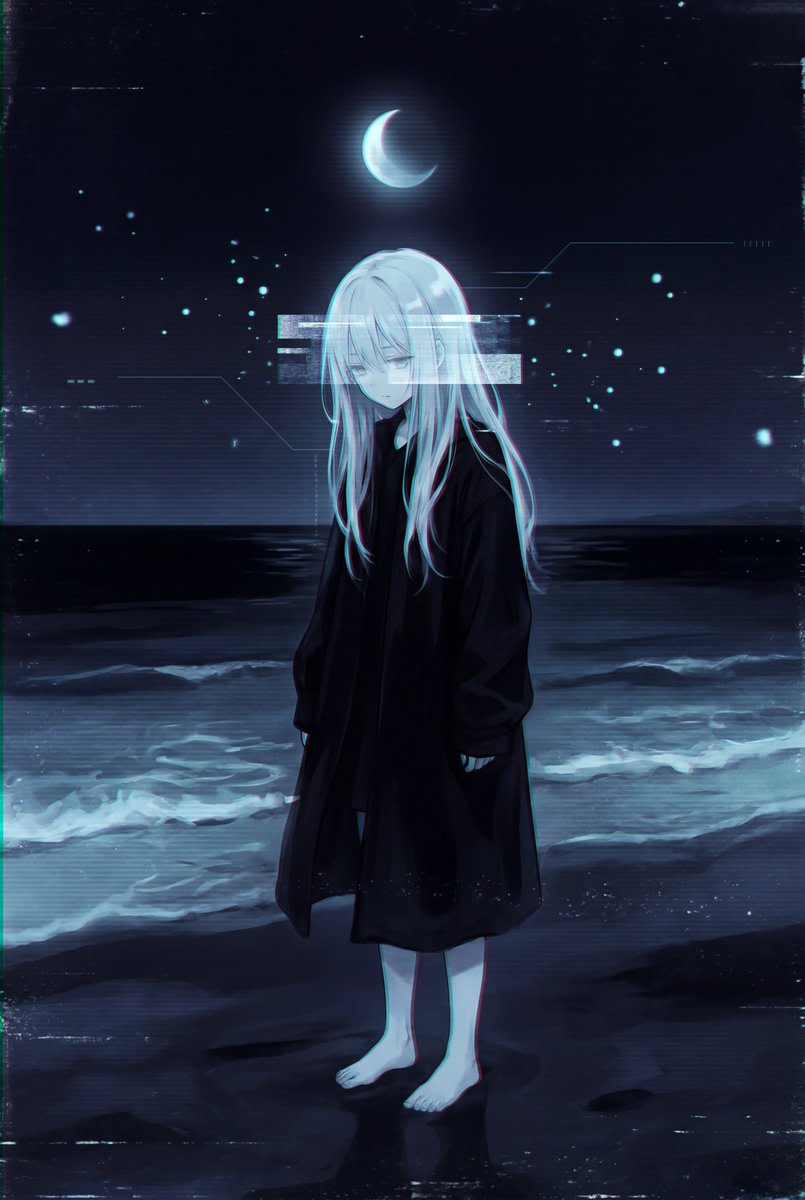 Dark Liminal Anime Illustration AI image template preview