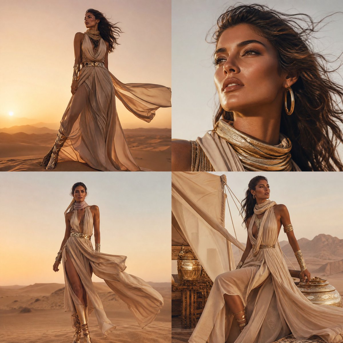 High-Fashion Desert Couture Shoot AI image template preview