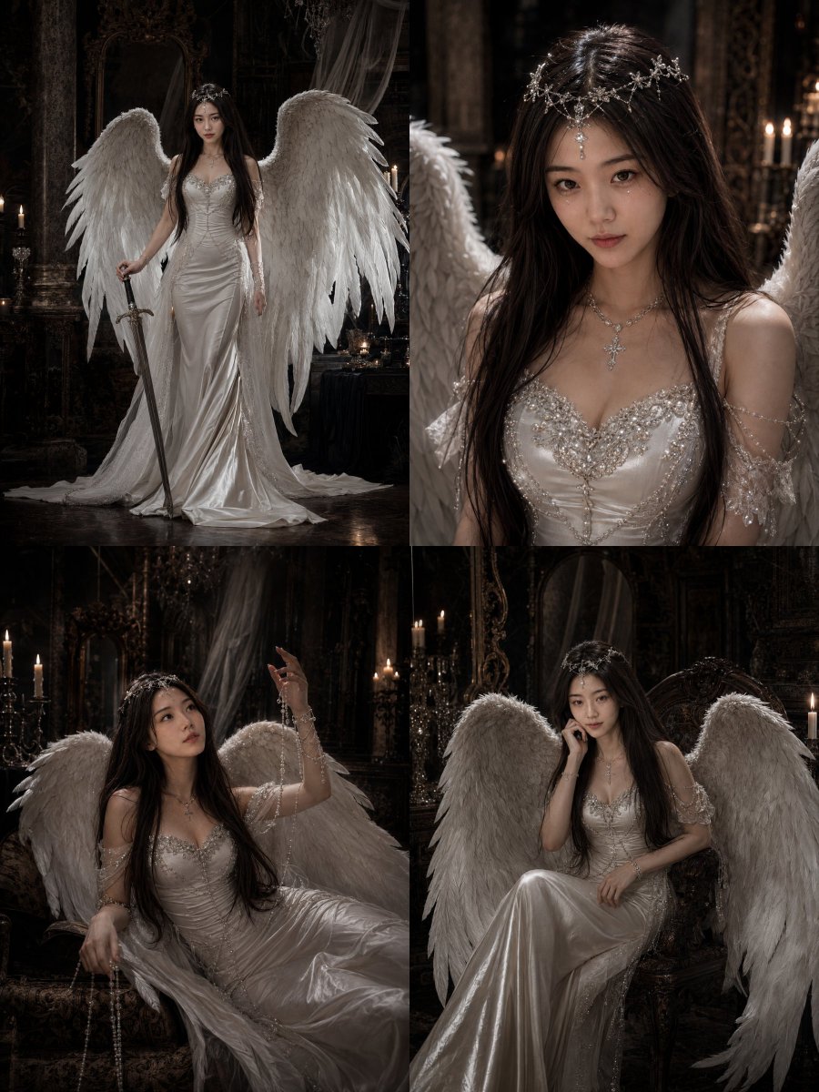 Gothic Angel Studio Portrait AI image template preview
