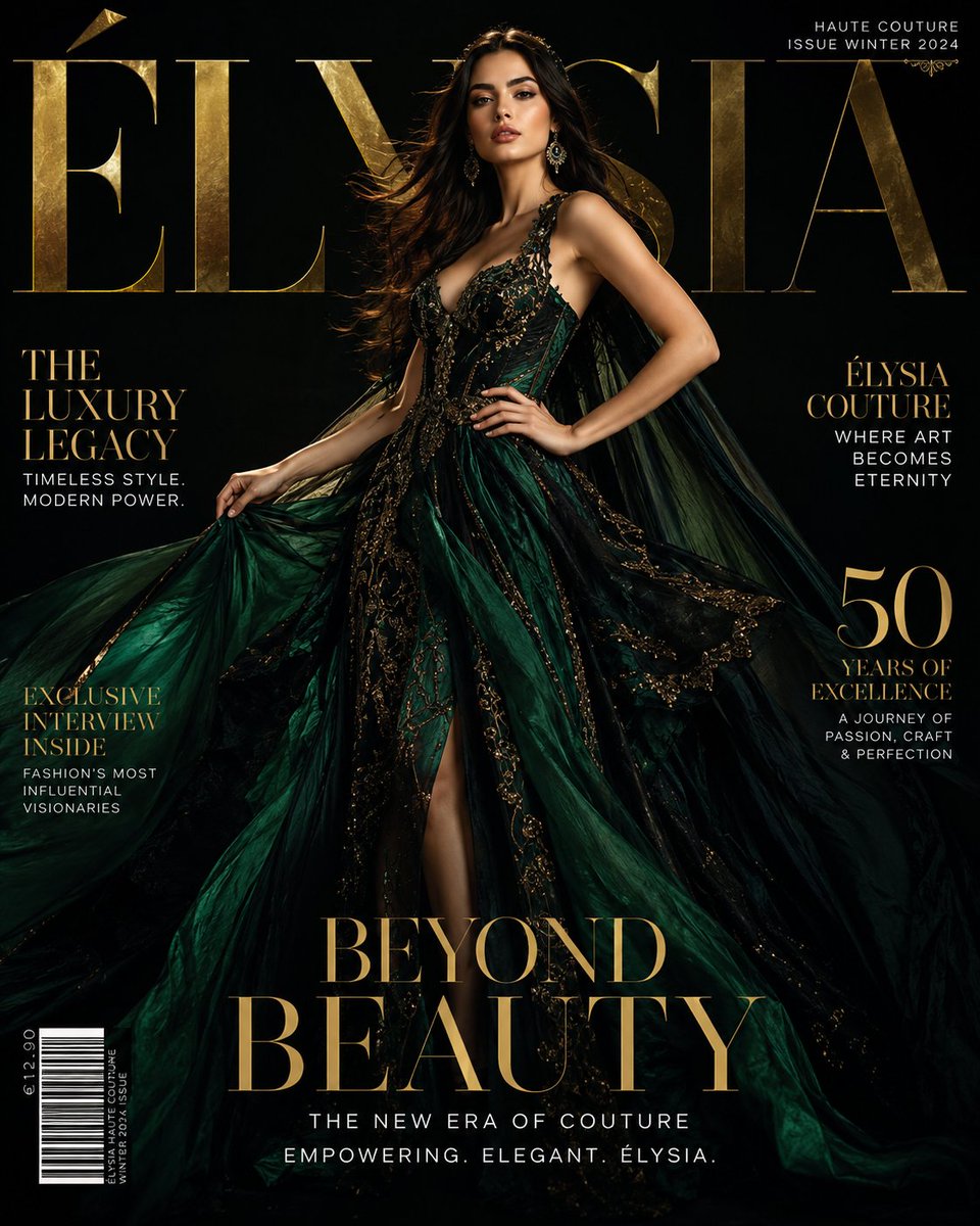 Luxury Fashion Magazine Cover AI image template preview