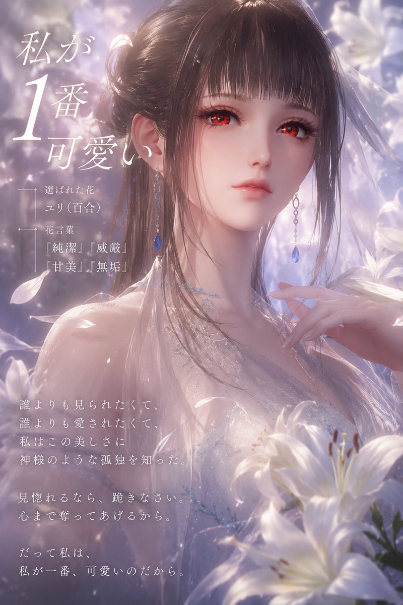 Dreamy Lily Flower-Language Poster AI image template preview