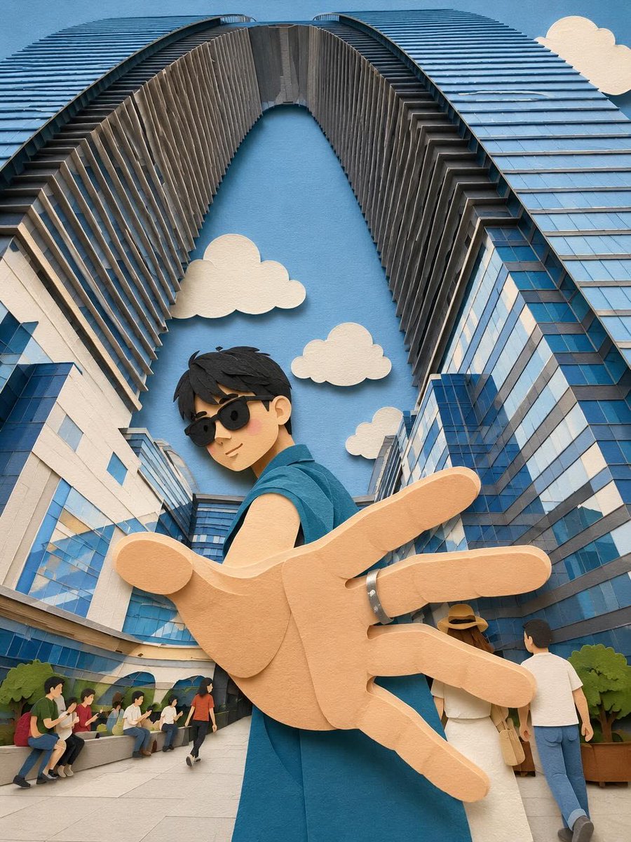 Whimsical Paper-Cut Travel Illustration AI image template preview