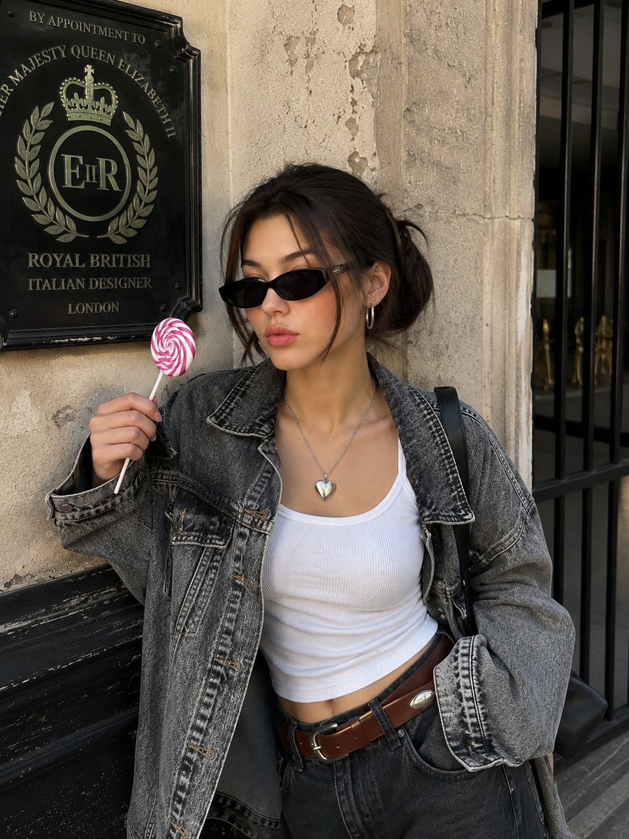 Stylish Korean Woman Street Style AI image template preview