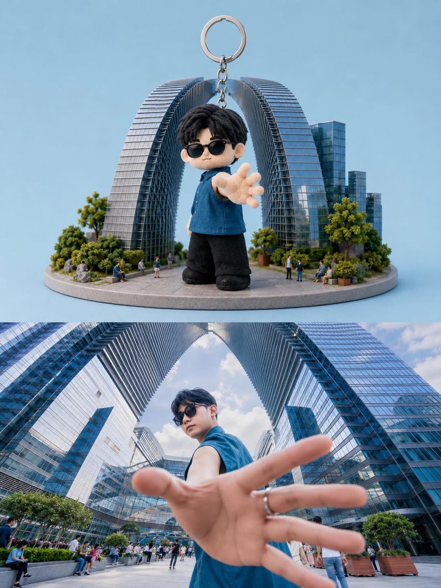 Toy Keychain vs Real Life Comparison AI image template preview