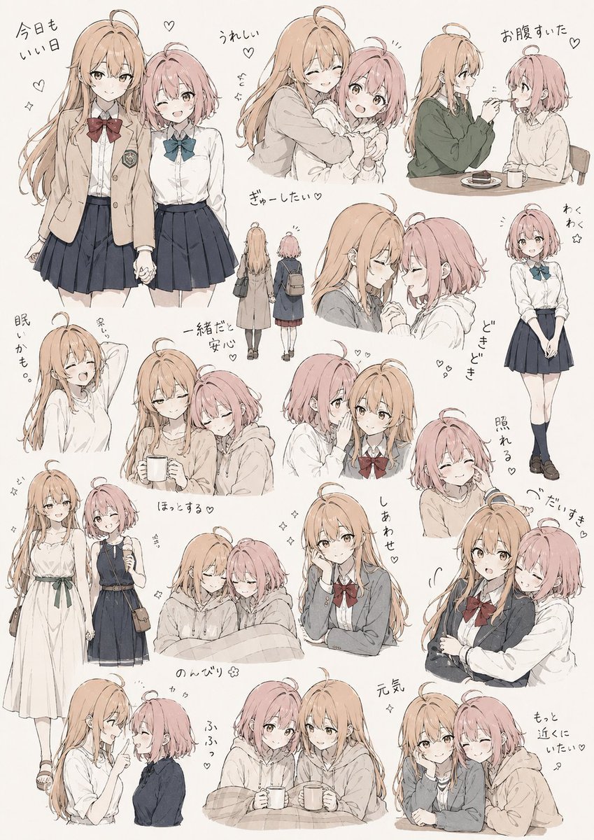 Hand-Drawn Character Sticker Sheet Prompt example 2