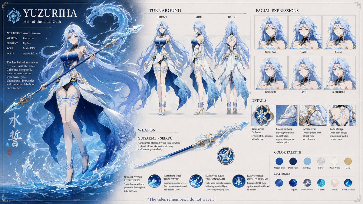 Anime RPG Character Reference Sheet AI image template preview