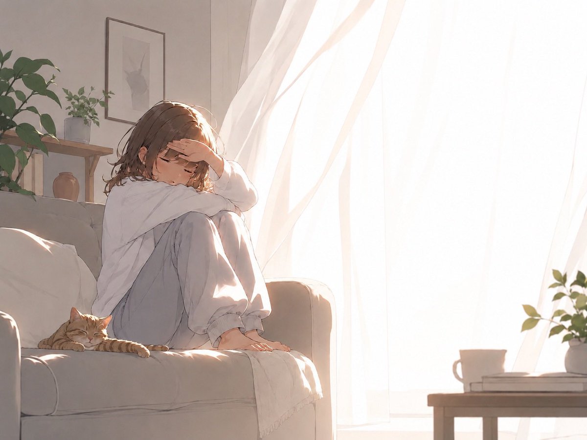 Backlit Morning Sofa Anime Scene AI image template preview