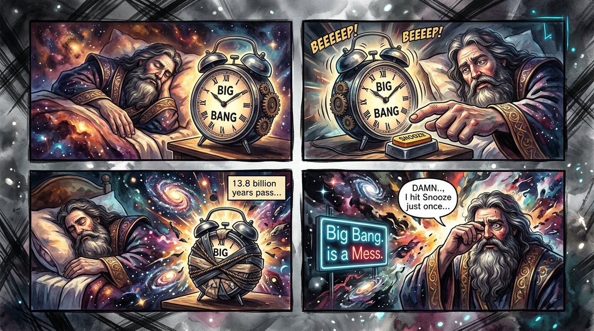 Cosmic Big Bang Snooze Comic AI image template preview