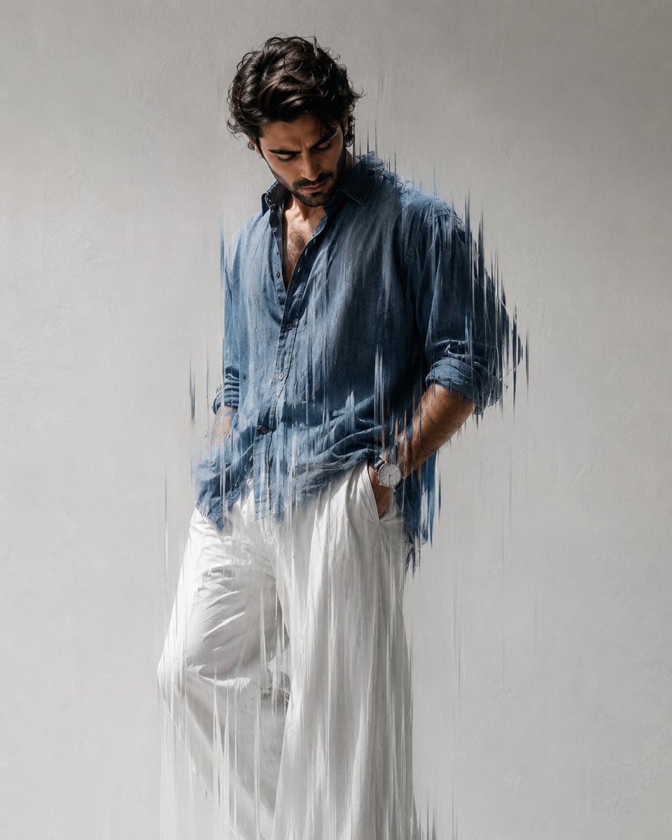 Editorial Fashion Photography with Motion Blur AI image template preview