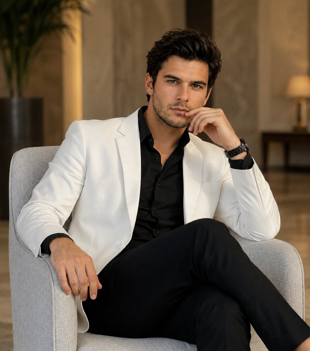 Luxury Fashion Hotel Lobby Portrait AI image template preview