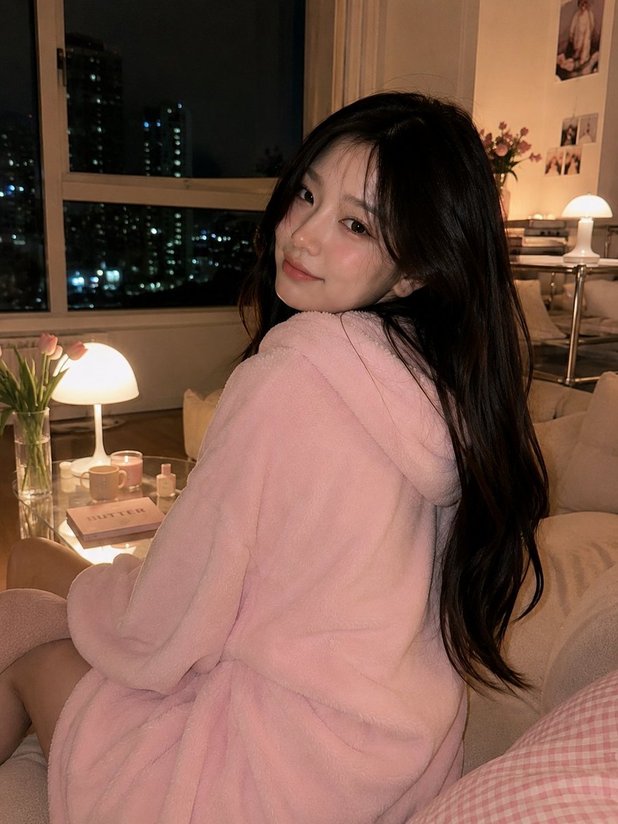 Cozy Korean Living Room Portrait AI image template preview