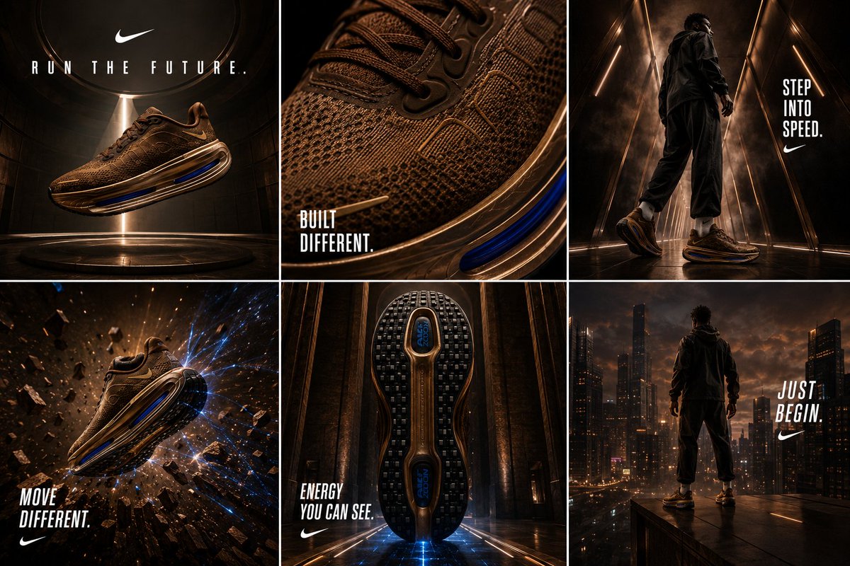 Nike Vomero Future Campaign Master Prompt AI image template preview