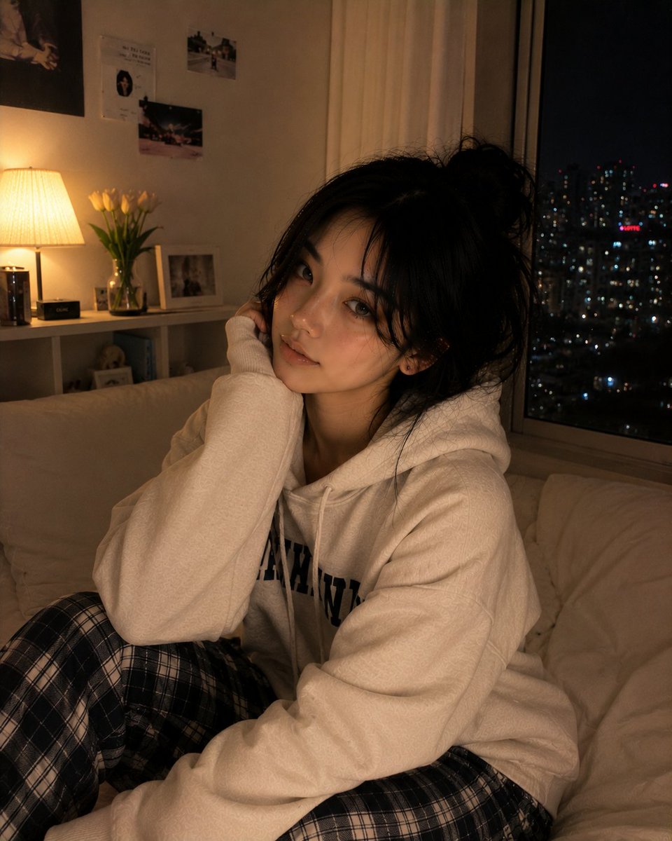 Cozy Korean Bedroom Portrait example 4