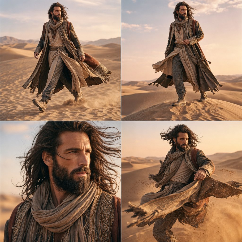 Vogue Desert Fashion Editorial AI image template preview