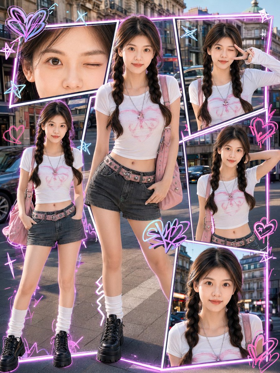 Y2K Street-Fashion Collage AI image template preview