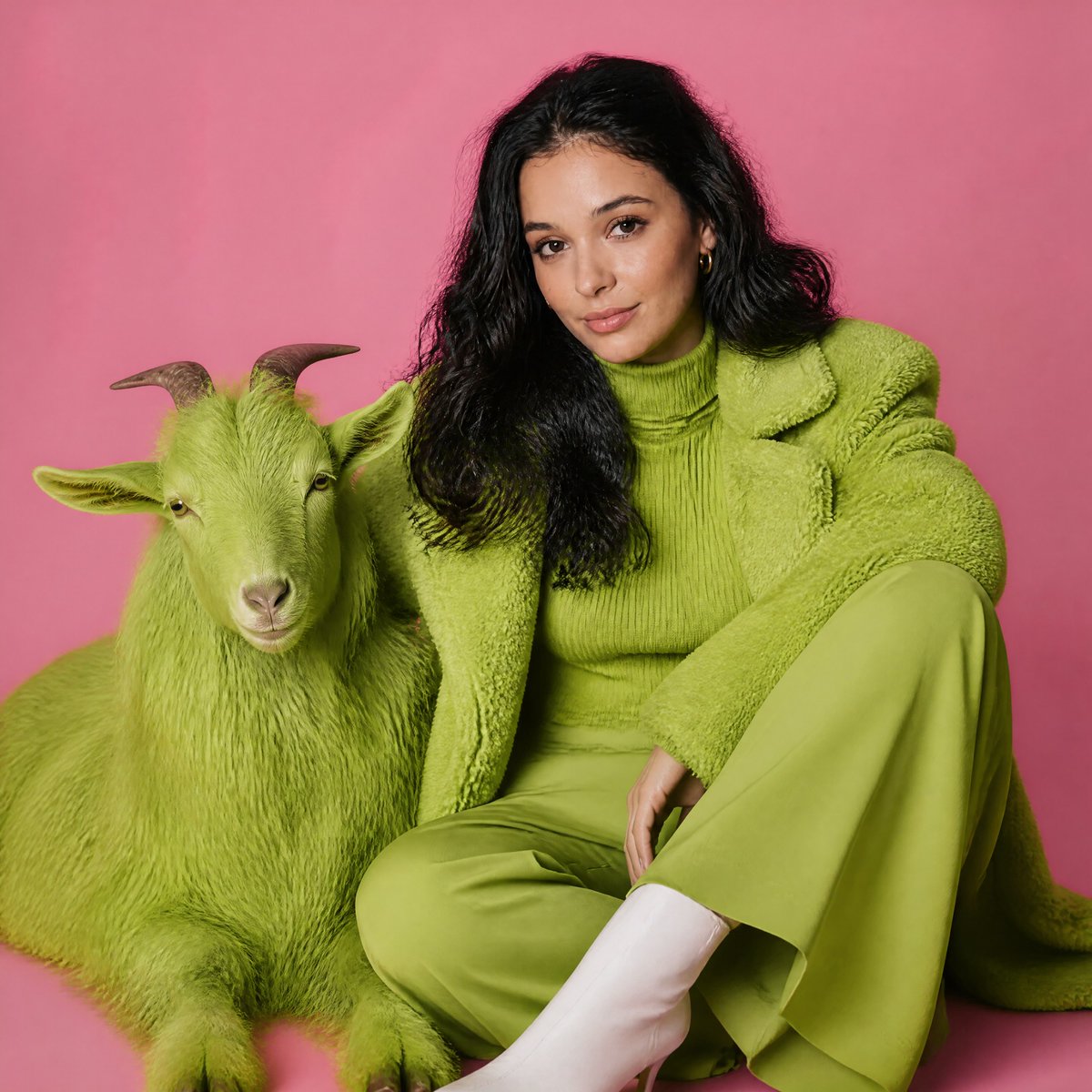 Pink Fur Fashion Editorial with Calf example 2