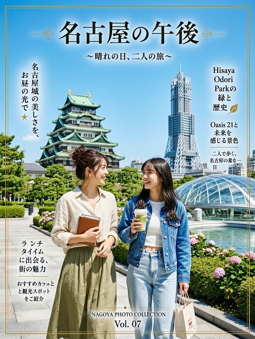 Nagoya Afternoon Travel Poster AI image template preview