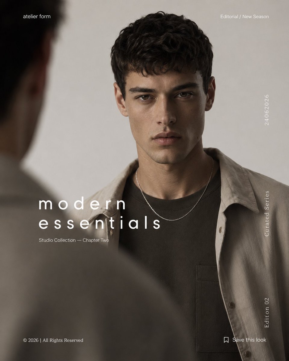 Minimal Menswear Editorial Poster AI image template preview