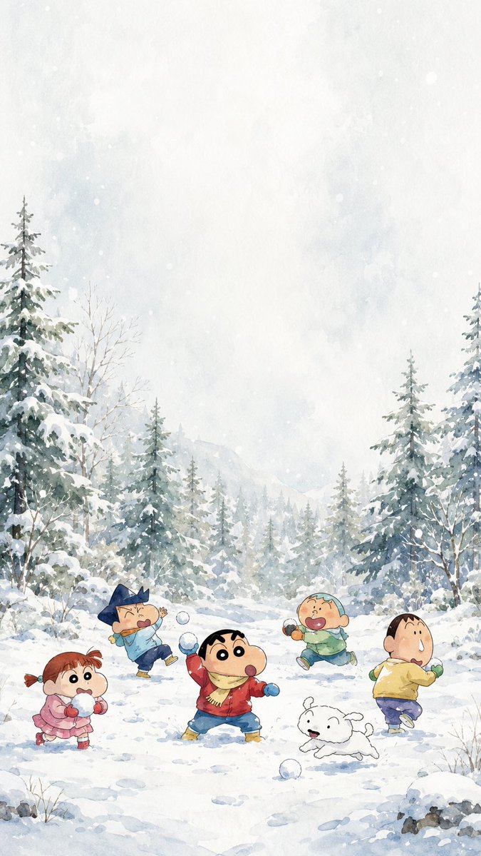 Shin-chan Winter Device Wallpaper Mockup example 2