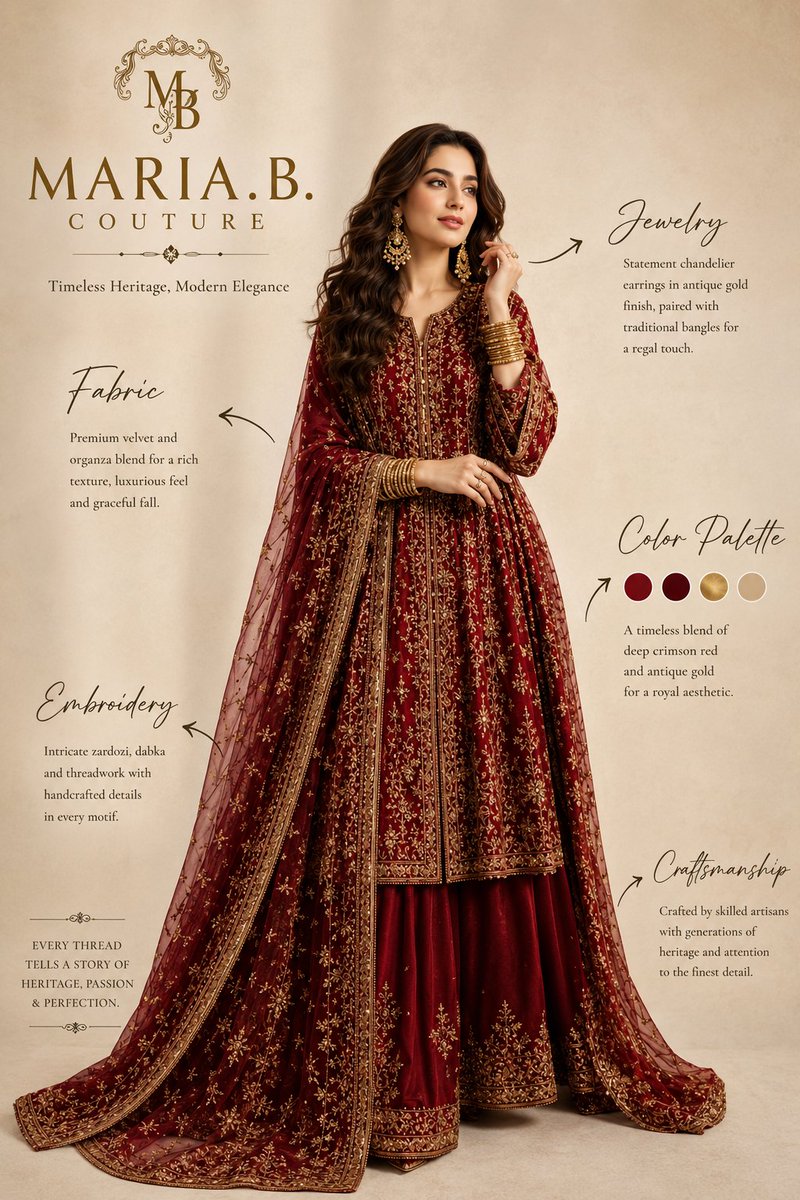 Pakistani Luxury Fashion Campaign AI image template preview