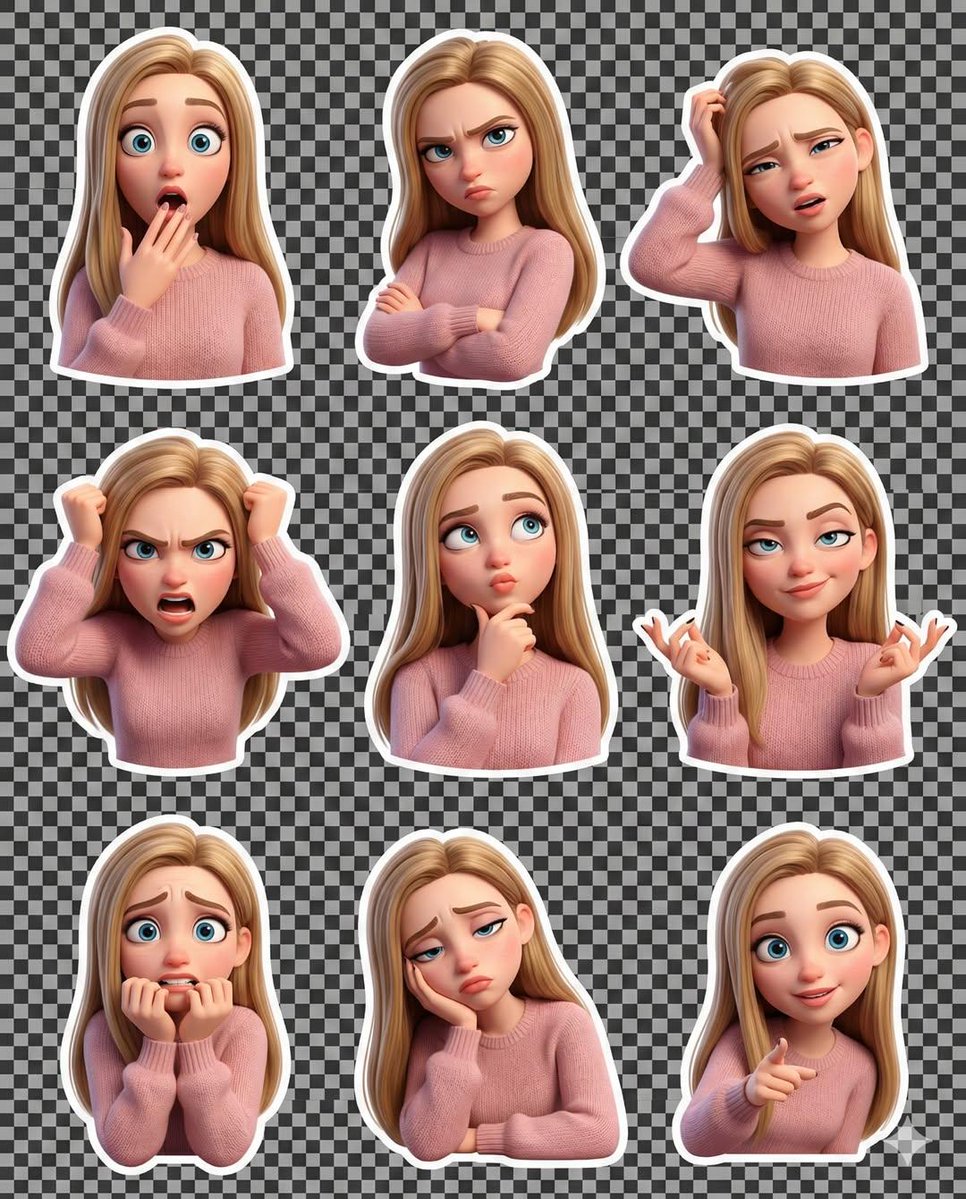 Pixar Style 3D Emoji Sticker Pack example 2