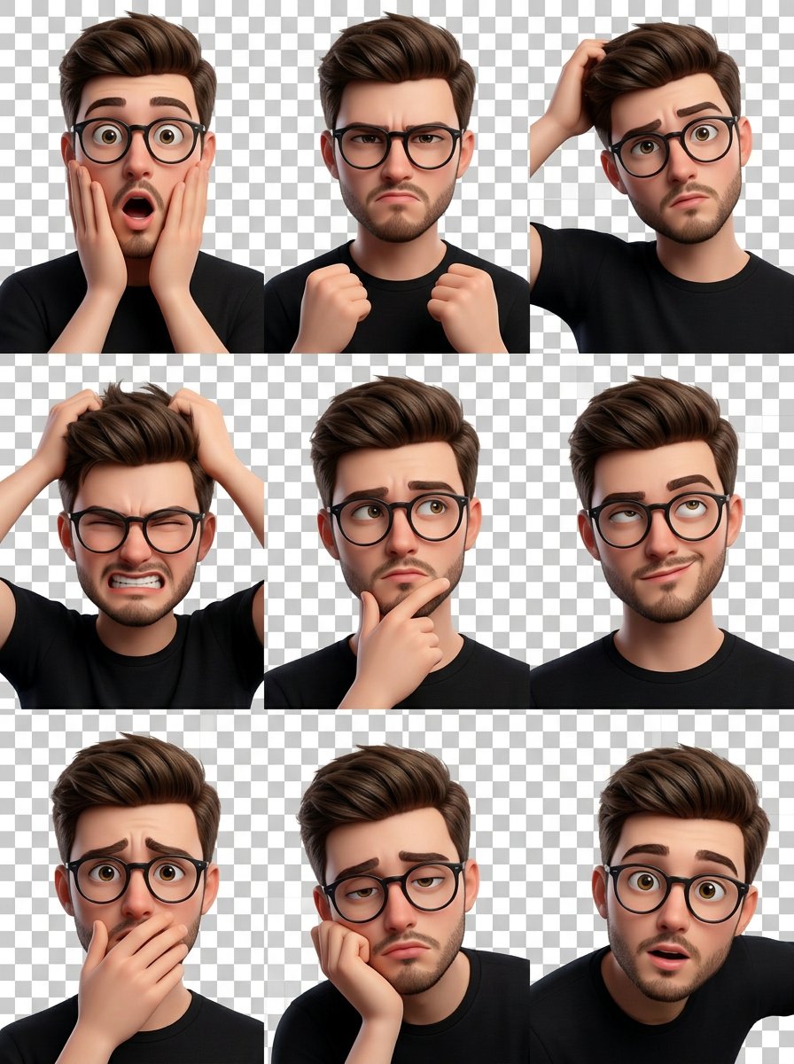 Pixar Style 3D Emoji Sticker Pack example 4