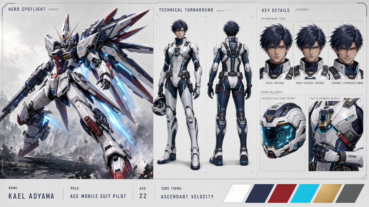 Mecha Character Concept Showcase AI image template preview