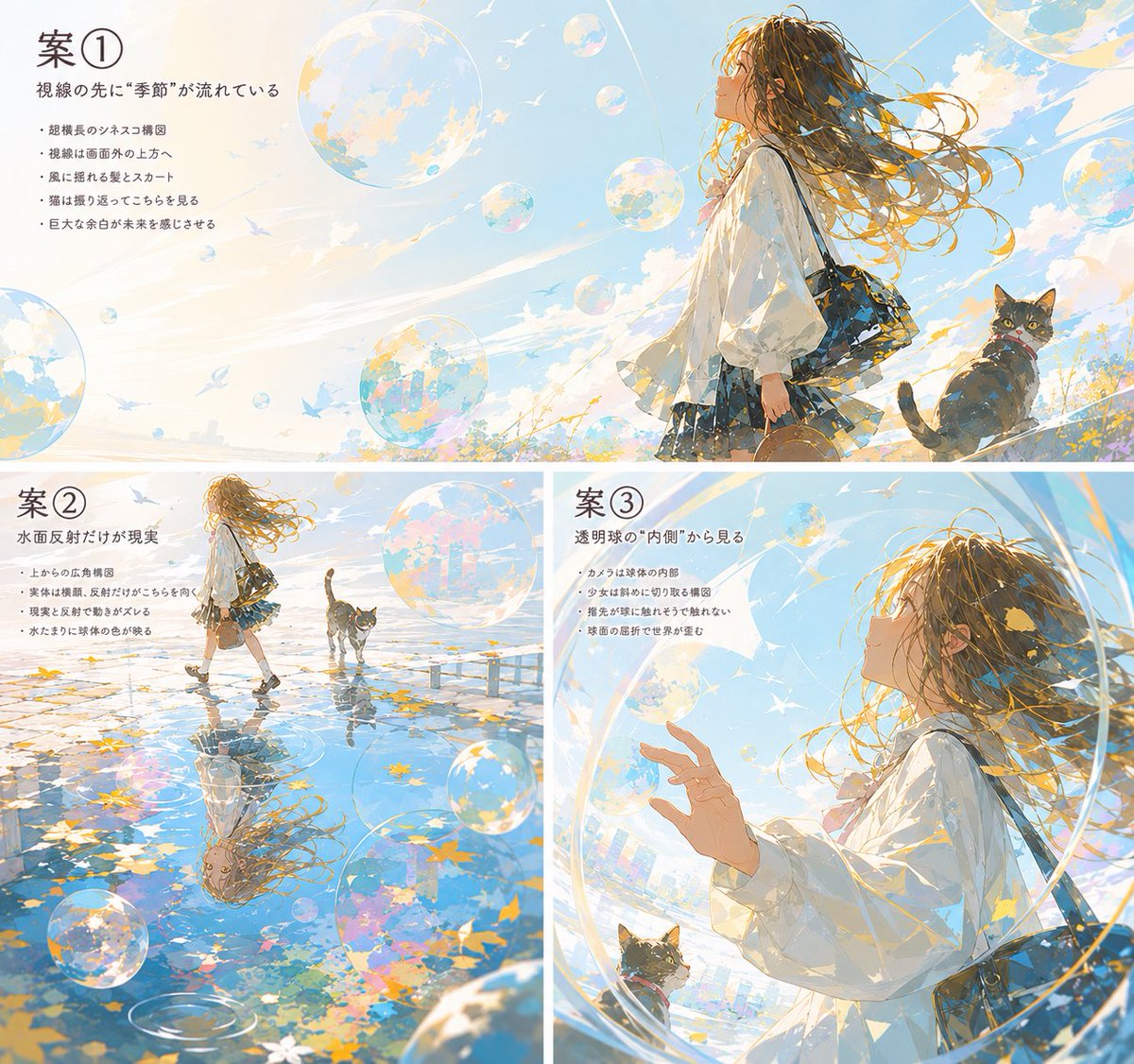 Backlit Anime Girl with Cat example 2