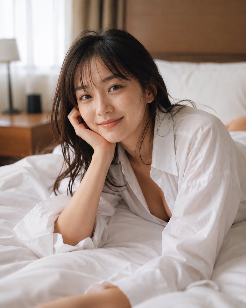 Censored Bedroom Lifestyle Portrait AI image template preview