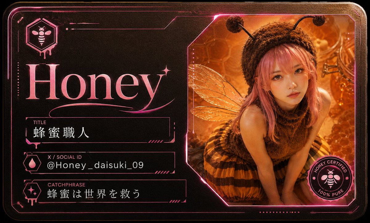 Honey Bee Creator Card AI image template preview