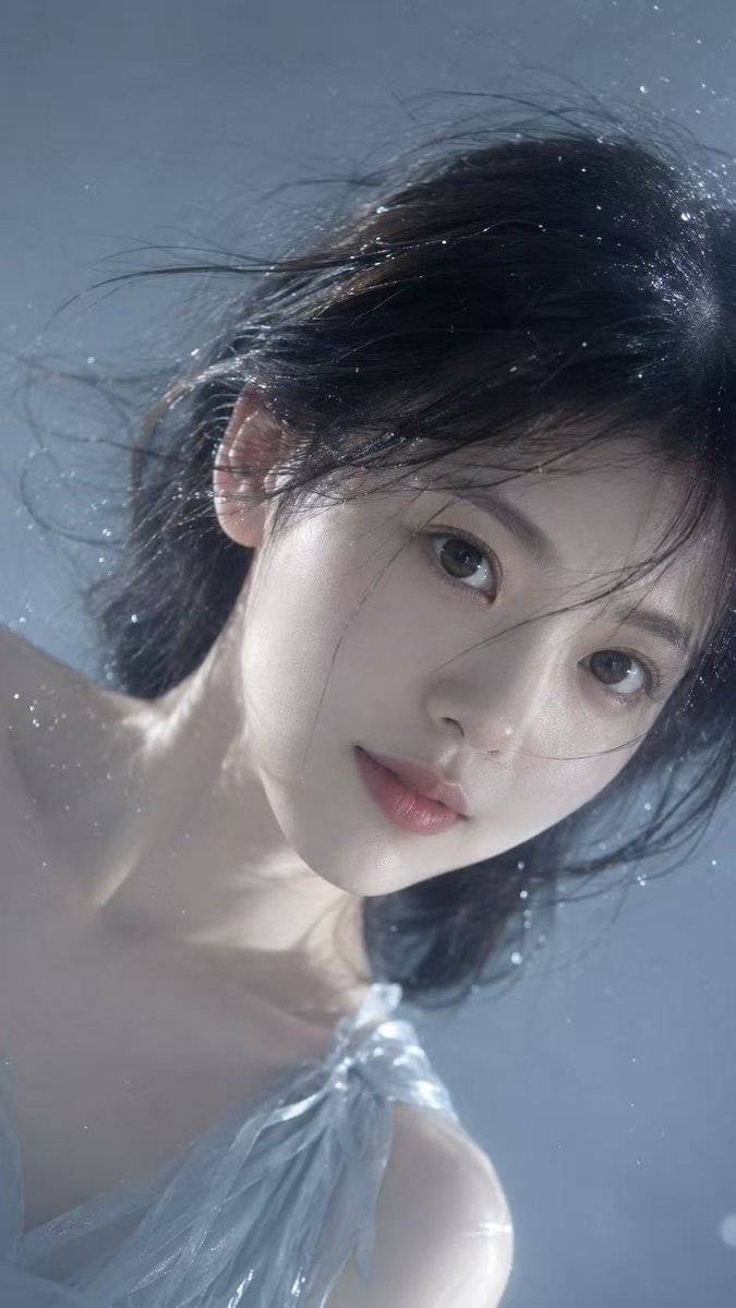 Underwater Dreamy Close-up Portrait AI image template preview