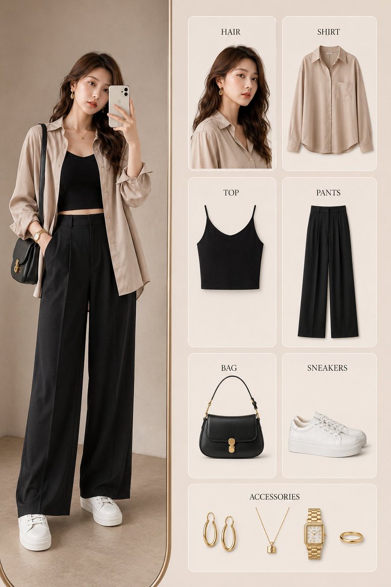 Fashion Outfit Breakdown Infographic AI image template preview