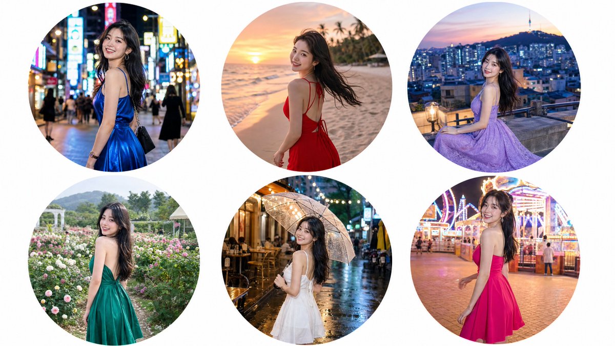 Luxury Editorial Circle Frame Portrait AI image template preview