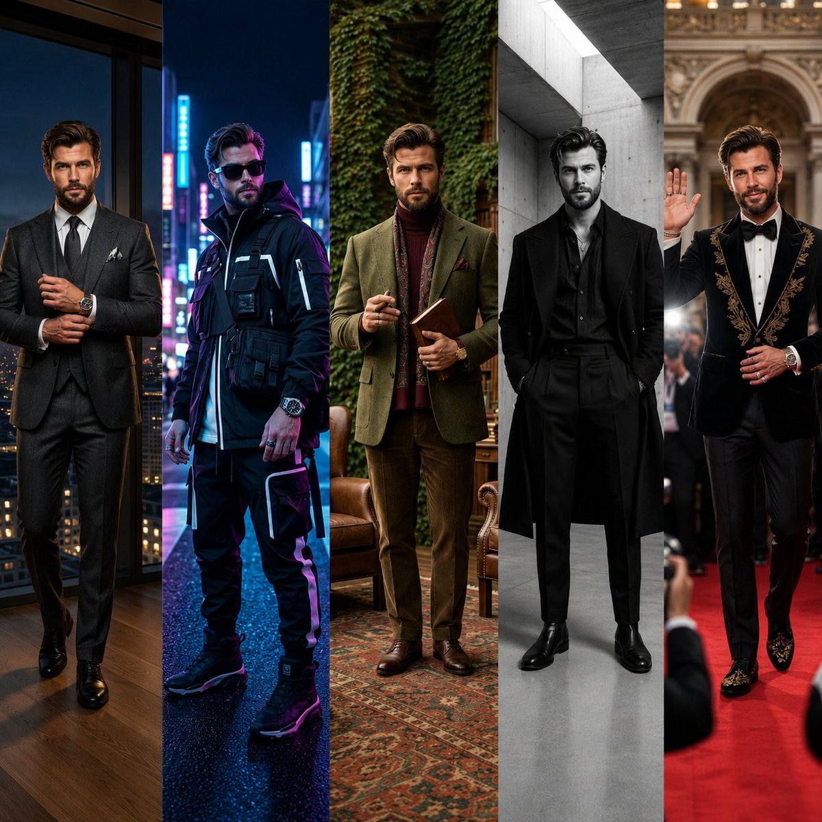 Luxury Editorial Fashion Board AI image template preview